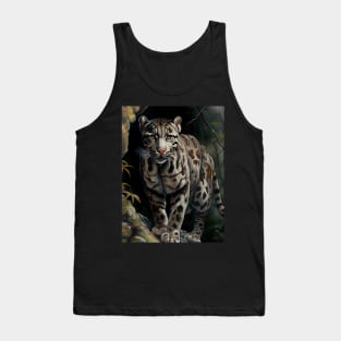 Clouded leopard Oil paint Tank Top